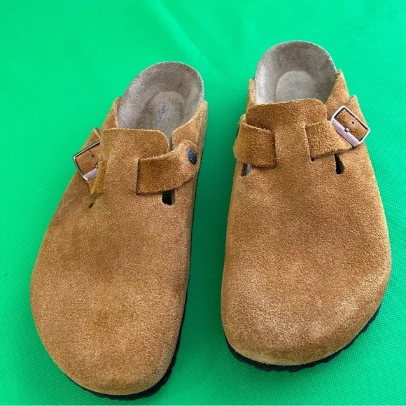 Birkenstock’s Boston soft footbed mink suede clogs Size 43 Men's 10 - Picture 2 of 16